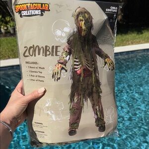 Spooktacular Creations Kids Zombie Costume - Green and Brown